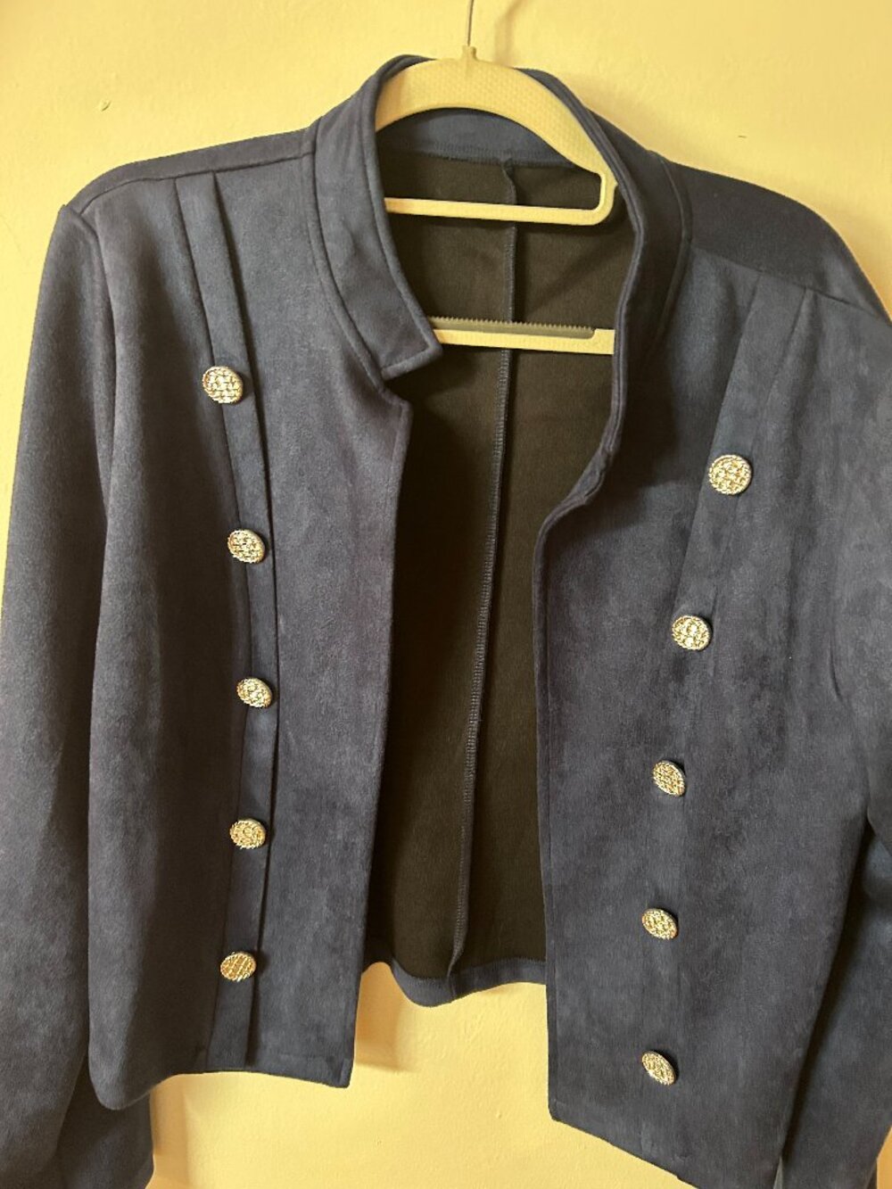 Women's Navy Military Style Jacket | Silver Button Accent Blazer